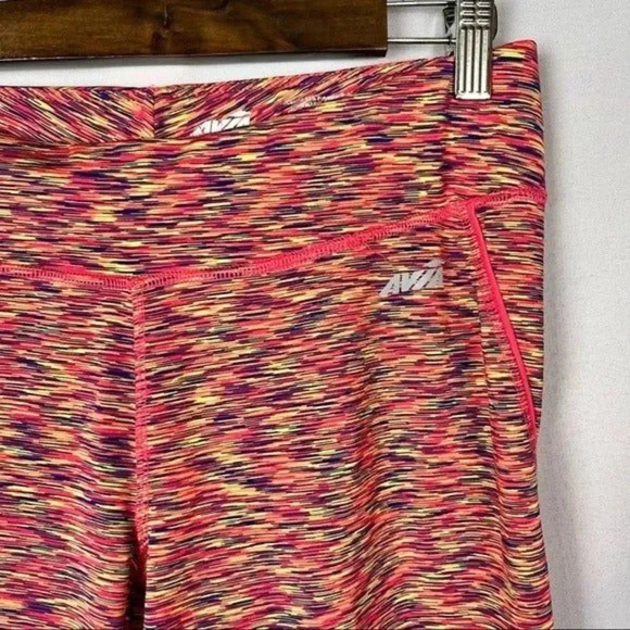 Avia Neon Pink Sprinkle Colorful Crop Athletic Pants M - Picture 3 of 3